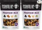 Power Up Premium Trail Mix - Protein Packed 14oz,No Added Sugar,Made Without Peanuts,Gluten Free,Vegan,Non-GMO,(Pack of 2)