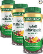 Nature's Bounty Adult Multivitamin Gummies, Vitamin Supplement, Daily Nutritional Needs, Orange, Cherry and Grape Flavor, 75 Gummies (Pack of 3)