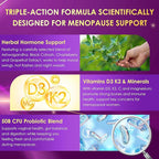 Menopause Supplements Sugar-Free Gummies, Hormone Balance for Women with Herbs Complex & Vitamin D3 K2 & Probiotic, Menopause Relief for Hot Flashes, Night Sweats, Mood Swings (60 Gummies)1