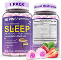 NEVISS Reishi Mushroom Sleep Gummies - Melatonin Free Sleep Gummies for Adult | Reishi, Saffron, Magnesium, GABA & Chamomile - Non-Habit Forming, Help for Deep Relaxation - Vegan, Berry Flavor, 1Pack