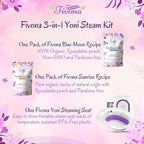 Fivona Yoni Steam Kit 3-in-1 Complete Set of Over the Toilet Foldable Steamer Seat with 1 Pack of Blue Moon and 1 Pack of Sunrise Yoni Steaming Herbs