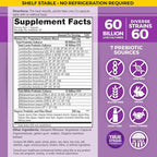 Vital Planet - Vital Flora Probiotics for Women Over 55 Daily Shelf Stable Probiotic 60 Billion CFU, 60 Diverse Strains, 7 Organic Prebiotics, Immune Support and Digestive Health 30 Capsules