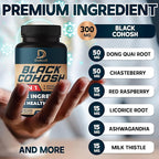 DEDICAD Black Cohosh Supplement - 3 Months for Menopause & Immune Health - Blend of 12 Potent Herb Includes Dong Quai, Chasteberry, Wild Yam, Red Clover, Black Pepper & Others - 90 Vegan Capsules