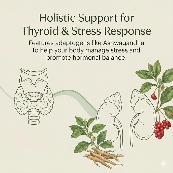 CogniTune Thyroid Support Gummies - Complete Formula for Women and Men with Iodine and Ashwagandha - Natural Energy and Metabolism Support for Hypothyroidism