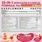 Methylated Vitamin B Complex Gummies for Women & Men, High Dose 2000 mcg Methyl B12, Liposomal Super All B Vitamins Methylfolate, B1, B2, B3, B5, B6, B7, Vitamin C, Choline for Energy, Focus, 60Counts