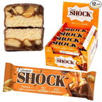 Fitness SHOCK Peanut Salted Caramel Protein Bars - No Added Sugar, Low Calorie Low Carb Snack - 10g Protein, 0g Added Sugar, 180 Kcal, 18g Net Carbs - 12 x 50g