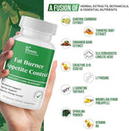 Fat Burner & Appetite Control Weight Loss Supplements for Women & Men - Metabolism Booster w/ L-Carnitine, CLA, Chromium - Appetite Suppressant for Weight Loss - 30 Capsules