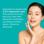 Double Size (4oz) Hyaluronic Acid Serum for Face 3.5%, Hyaluronic Acid Moisturizer, Hydrating Serum, Moisturizing Hyaluronic Acid Serum, Seaweed, Chamomile, Glow Face Serum for Women