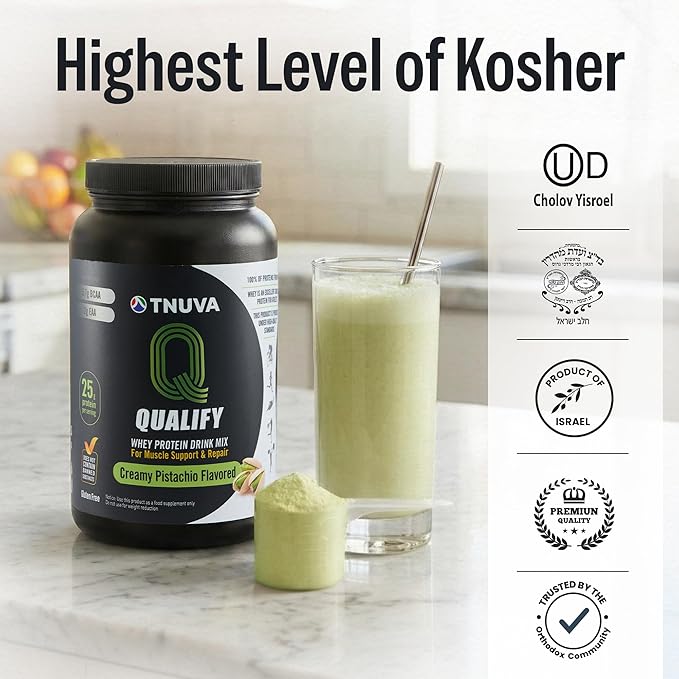 Creamy Pistachio Protein Powder. 25g Protein Shake Powder for Post Workout Recovery, Smoothie & Baking. Gluten & Sugar Free, Highly Kosher, Amino Acids (5.5g BCAA, 2.7g Leucine), 23 Servings