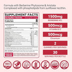 Berberine Supplement 1500mg,Sugar Free Berberine with Ceylon Cinnamon Gummies,Chromium,Turmeric, Fenugreek for Naturally Metabolism Balanced, Berberine HCl from Indian Barberry Extract, 120 Cts
