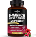 NEW AGE D-Mannose with Cranberry & Hibiscus - High Strength for Urinary Tract Health - Supplement for Women - Bladder, Liver & Microflora Support - Made in USA - Vegan, 60 Capsules