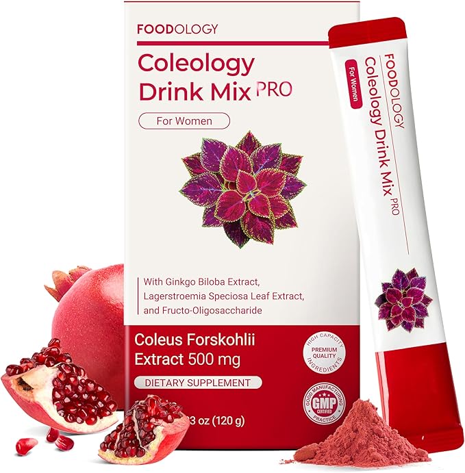 FOODOLOGY Coleology Drink Mix PRO | 3,000mg Prebiotic Fiber & Metabolism Support | Daily Pomegranate Stick Powder for Gut Health & Weight Management | 15 Sticks