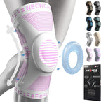 NEENCA Professional Knee Brace for Pain Relief, Medical Knee Support with Patella Pad & Side Stabilizers, Compression Knee Sleeve for Meniscus Tear, ACL, Joint Pain, Runner, Workout (Pink White, S)