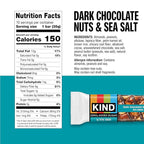 Kind Zero Added Sugar Healthy Snacks Bars, Dark Chocolate Nuts & Sea Salt, Gluten Free, High Fiber, Keto Snacks, 5g Protein, 10 Count