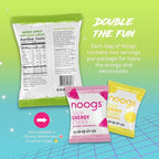 Noogs Sour Energy Chews, Wicked Apple Electrolyte Energy Gummies, Sour Candy Flavored Alternative to Running Gels, Vegan, Gluten Free & Caffeine Free, 12 Pack