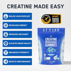 SteelFit Creapure Creatine Monohydrate Gummies for Men & Women, Blue Raspberry - Gym Workout Nutritional Supplements for Muscle Gain, Brain Health & Strength Building Dietary Supplement, 120 Gummies