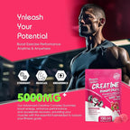 NSF Certified Creatine Gummy - Creatine Monohydrate Gummies 5000mg for Men & Women -120 Gummies Advanced Formula, Muscle Strength, Muscle Builder, Energy Boost, Pre-Workout Supplement-Raspberry