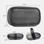 Serfeymi Weekly Travel Pill Organizer 2 Times A Day AM PM Upgraded Black Pill Box 7 Day with Portable Zipper PU Leather Pill Case, Medicine Organizer for Pills, Vitamins, Fish Oils - Black 01