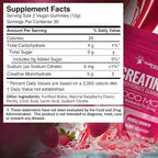 Creatine Gummies 5000mg, 30 Servings Creatine Monohydrate Gummies - Third-Party Tested Creatine for Women, Raspberry Flavor Creatine for Men, Muscle Growth, Strength, and Recovery - Pack of 1