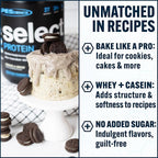 PEScience Select Protein Powder, Whey and Casein Blend, Lean Protein Powder for Women and Men, Low Calorie, Low Carb, Keto Friendly, Gluten Free, Cookies and Cream - 55 Servings