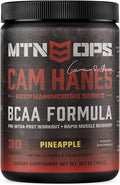 MTN OPS BCAA Powder 2:1:1 Amino Acids Supplement Powder for Rapid Muscle Recovery & Repair with Zero Sugar & Gluten Free - 30-Servings, Pineapple, Cameron Hanes Keep Hammering Series