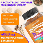 Mushroom Gummies for Adults 4000mg, Brain Supplements for Memory and Focus, 26 in 1 Mushroom Supplement Complex with Ashwagandha & Lion's Mane, Turkey Tail, Reishi, Cordyceps, Organic, 120 Count
