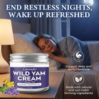 Lavender Wild Yam Cream for Women Hormone Balance, Evening Primrose infused for Menopause Support, Moisturizing Self Care for Hot Flashes, Night Sweats, Relaxation Gifts for Women