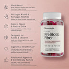 Prebiotic Fiber Gummies for Adults & Kids with No Added Sugar- 5g (60 Count-2 Pack) High Fiber Supplement Gummies - Vegan - Keto Friendly - Digestive Health Supplements