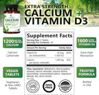 Calcium Supplement with Vitamin D3-1200 mg Calcium per Serving with D3 for Best Absorption - Supports Immune Health, Bones & Teeth - Nature's Calcium is Bottled in USA for Women & Men - 60 Tablets