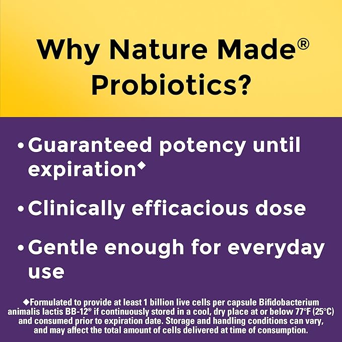 Nature Made Probiotics for Women and Men, Probiotic Capsules 1 Billion CFU from Live Cultures for Immune & Digestive Support, 30 Capsules, 30 Day Supply,(Pack of 2)