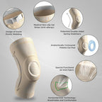 NEENCA Professional Knee Brace for Pain Relief, Medical Knee Support with Patella Pad & Side Stabilizers, Compression Knee Sleeve for Meniscus Tear, ACL, Joint Pain, Runner, Workout (Beige, XX-Large)