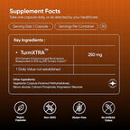Turmeric Curcumin Supplement - 250 mg Curcumin High Absorption Formula for Natural Inflammation Support and Joint Comfort - 30 Capsules