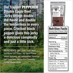 Old Trapper Peppered Double Eagle Beef Jerky | Real Wood Smoked | 10g of Protein | 1 Bag (80 Pieces)