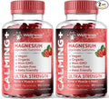 Magnesium Glycinate Gummies, 1000 mg - Magnesium Supplement to Support Relaxation, Heart Health - Chewable Calm Magnesio Gummies for Adults, Glicinato De Magnesio - Strawberry Flavor - Pack of 2