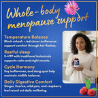 Menopause Supplements for Women - 5-HTP, Dong Quai, Black Cohosh for Menopause Hot Flashes, Night Sweats Relief Support - Womens Pre Meno Premenopausal Perimenopause Supplement - 90 Caps