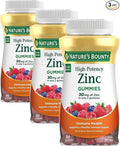 Nature’s Bounty Zinc Gummies, Immune Support Gummies, Supports Skin & Antioxidant Health, Mixed Berry, 30mg, 120 Count (Pack of 3)