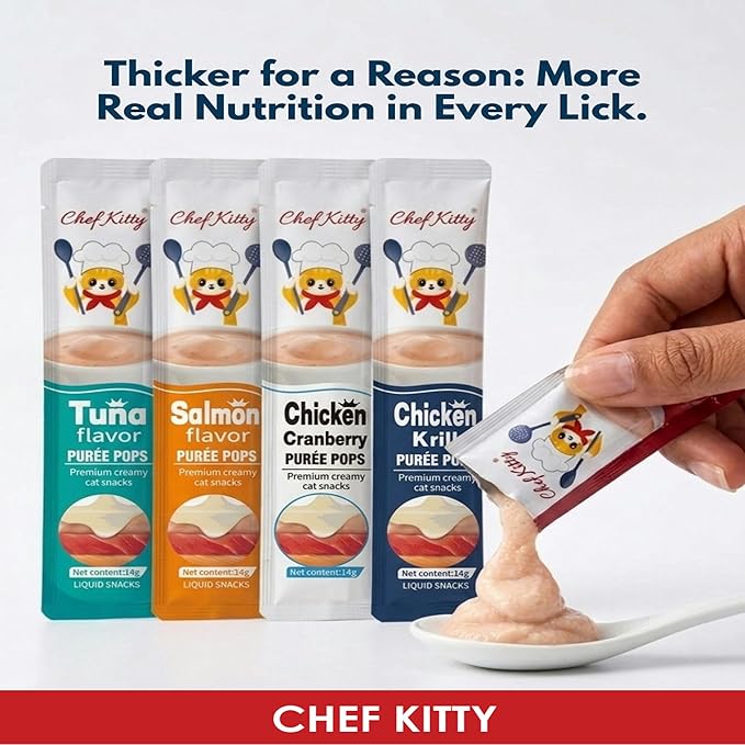 Cat Treats Lickable | Grain-Free Cat Food Toppers, High Protein | Creamy Puree Squeeze Ups with Vitamin E & Taurine, Digestible Formula | 0.5 oz. Each Tube, Chicken & Seafood Mix Variety | 20 Tubes