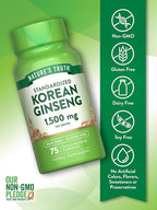 Nature's Truth Korean Ginseng Capsules | 75 Count | Standardized Extract | Non-GMO & Gluten Free Supplement