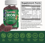 Iron Supplement for Kids – 5 mg Kids Gummies with Vitamin C – Great-Tasting Gummies Grape Flavor – Supports Immune Health & Helps with Iron Deficiency – Vegan, Kosher, Non-GMO – 60 Count