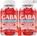 GABA Gummies 1000mg for Kids & Adults, Chewable GABA Supplements with L Theanine 5-HTP Ashwagandha Vitamins B6,B12,D3 for Calm & Zzz, Sugar-Free/Vegan, Strawberry Flavor 120 Count
