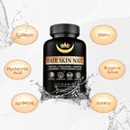 10X Potent Hair Skin and Nail Growth Vitamins Infused with Keratin + Collagen + Silica for Vibrant Hair- Extra Strength Biotin 5000mcg
