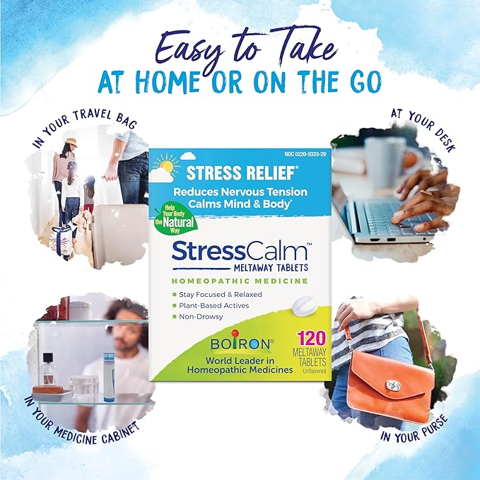 Boiron StressCalm Tablets for Relief of Stress,Anxiousness,Nervousness,Irritability,and Fatigue -,120 Count (Pack of 2)
