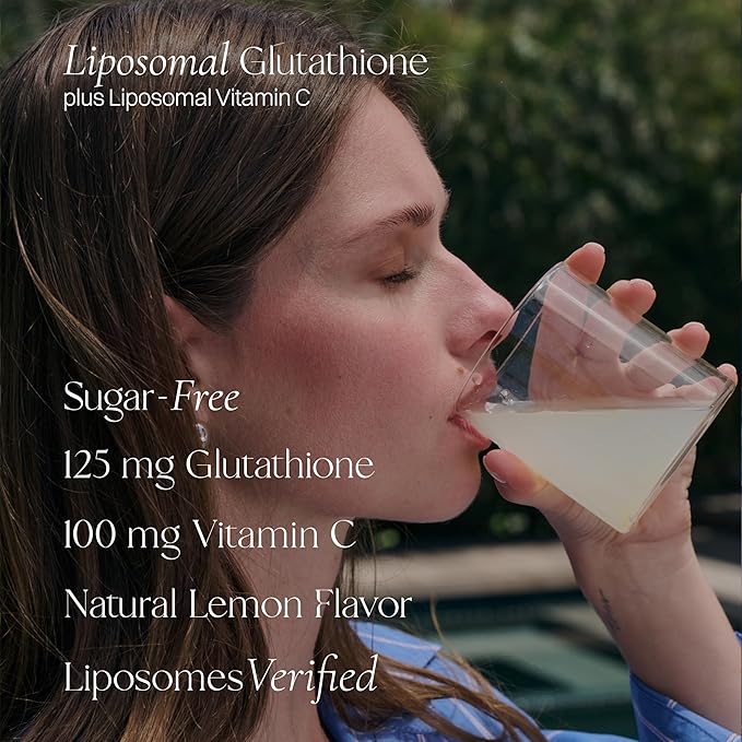 Haroutine Liposomal Glutathione Powder, 125 mg L-Glutathione + 100 mg Vitamin C, Sugar-Free Lemon Packets, Antioxidant Support for Skin, Beauty & Detox Support, 30 Count (Packaging May Vary)