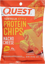 Quest Nutrition Protein Tortilla Chips, Nacho Cheese, 18g Protein, 4g Net Carbs, 150 Calories, Low Carb, Gluten Free, Soy Free, Potato Free, Baked, 1.1oz Bag, Single Sample