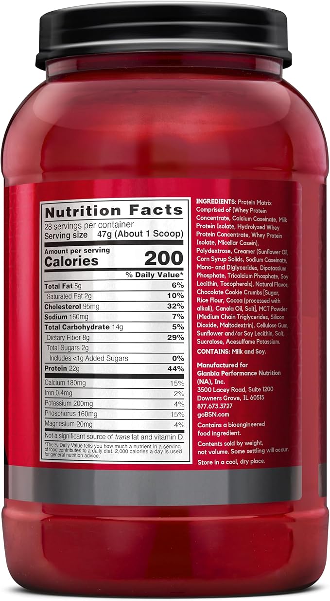 BSN SYNTHA-6 Whey Protein Powder, Micellar Casein, Milk Protein Isolate Powder, Cookies and Cream, 28 Servings (Package May Vary)