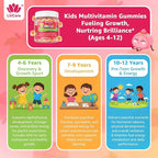 Kids Multivitamin Gummies + Iron, Omega 3, Probiotic, Fiber, Vitamins A C D3 E, K2, Methylfolate, Calcium, Choline, Kids Vitamins Multivitamin for Growth, Immune, Bone, Brain, Focus, No Sugar, 60 Cts