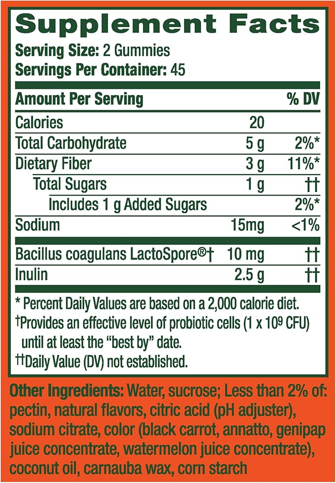 Align Dualbiotic, Prebiotics and Probiotics for Women and Men, Probiotics for Digestive Health, Prebiotics Help Nourish Good Bacteria, Natural Fruit Flavors, 90 Probiotic Gummies