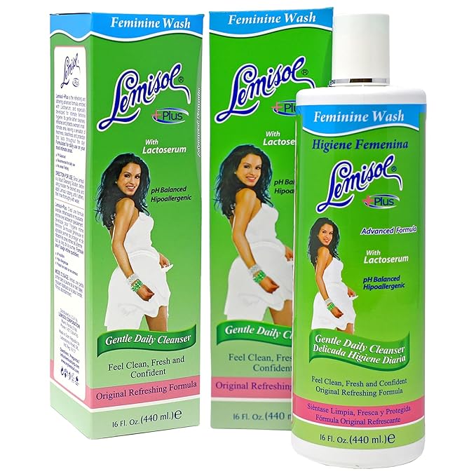 Lemisol Feminine Wash, Daily Cleanser, Hypoallergenic, 2-Pack of 16 FL Oz Each, 2 Bottles