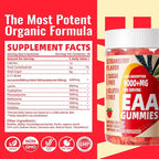 Pets Purest EAA Gummies 120 Gummies (Strawberry), Essential Amino Acids - All 9 Essential Aminos (EAA) and All Branched-Chain Aminos (BCAAs), Non-GMO, Gluten Free, Vegetarian Friendly