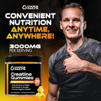 Creatine Gummies - 90 Vegan Friendly Chews - USA Made - Boosts Recovery - Builds Muscle - Enhanced Cognitive Benefits (Large, Pineapple Mango)